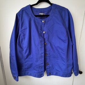 Jessica London Cobalt Twill Jacket 22W – PNW Cozy Layer